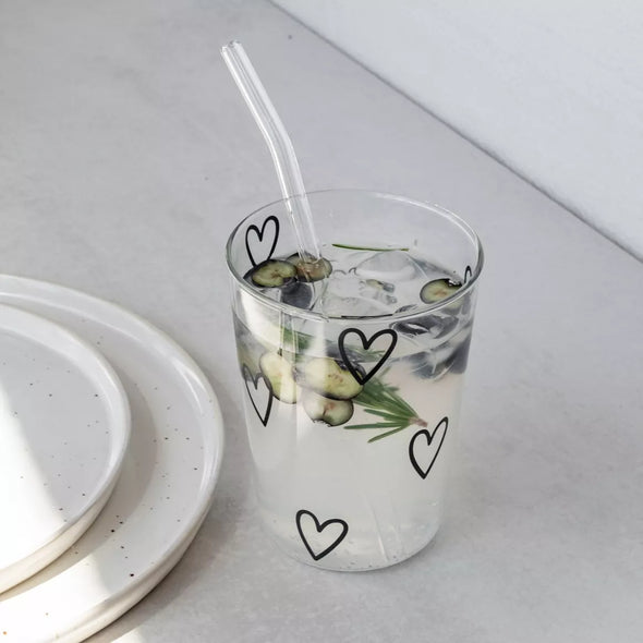 Vaso Corazones Negro
