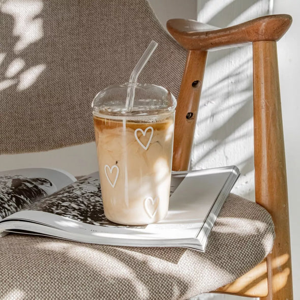 Vaso Corazones Blanco