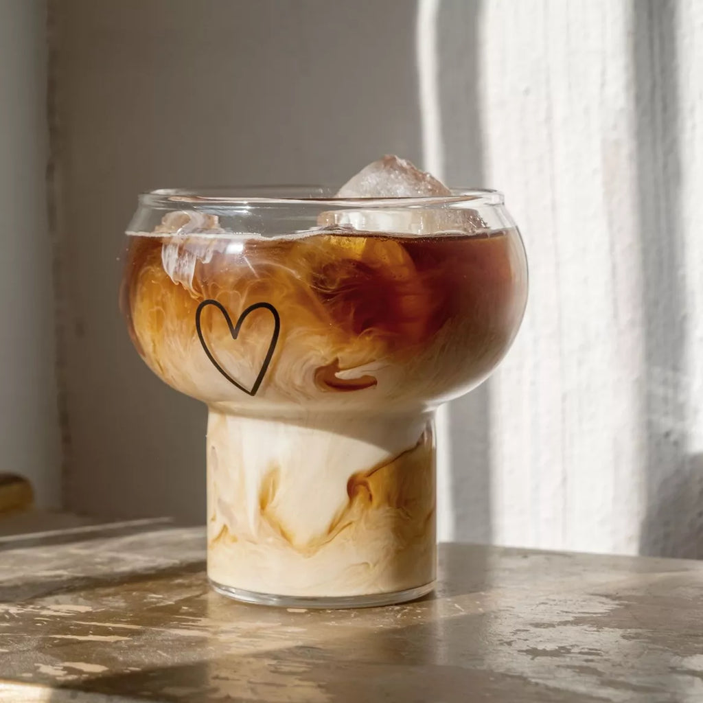 Vaso de Cristal Burbuja Corazón