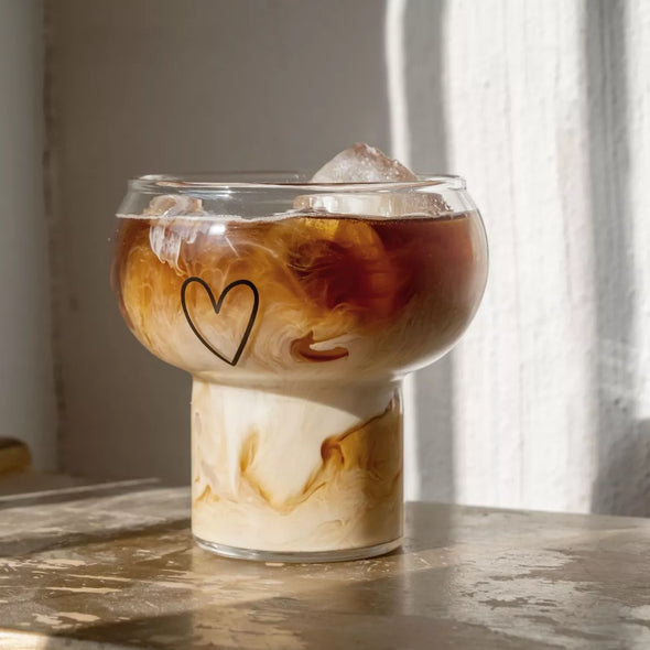Vaso de Cristal Burbuja Corazón