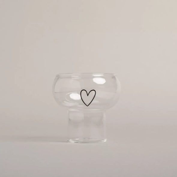 Vaso de Cristal Burbuja Corazón