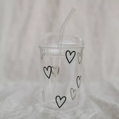 Vaso Corazones Negro