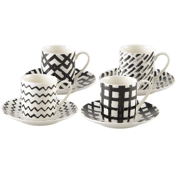 Set 4 tazas con plato 90ml