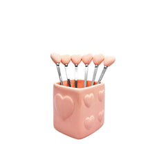Cucharas de Café Rosas con Soporte - Juego de 6