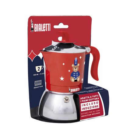 Cafetera Moka/Italiana Joyfull Christmas Roja 2 tazas