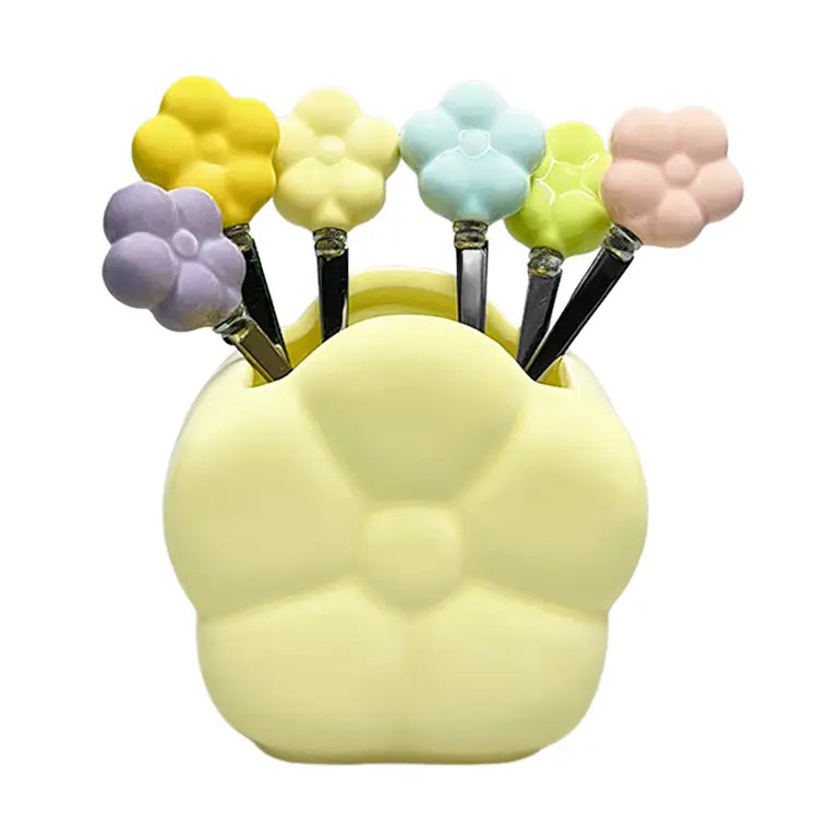 Cucharas de Café Flores con Soporte - Juego de 6