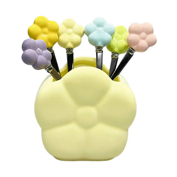 Cucharas de Café Flores con Soporte - Juego de 6