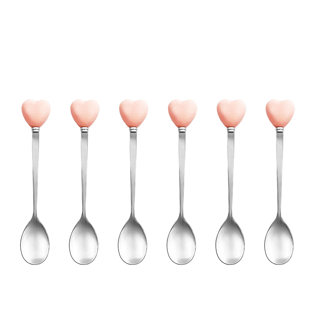 Cucharas de Café Rosas con Soporte - Juego de 6