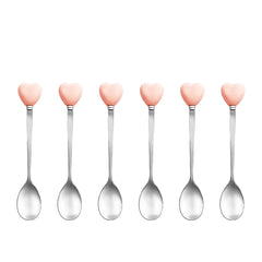 Cucharas de Café Rosas con Soporte - Juego de 6