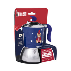 Cafetera Moka/Italiana Joyfull Christmas Azul 4 tazas